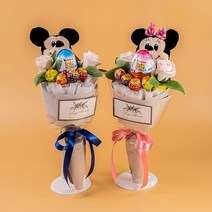 미키/미니 인형꽃다발 킨더조이 츄파춥스 발렌타인데이 화이트데이 로즈데이 생일 기념일 졸업 선물, 미니마우스(킨더조이걸)