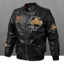 봄과 가을 유럽과 미국 남자 가죽 의류 자켓 슬림 스탠드 칼라 Pu 대형 캐주얼 오토바이, M은 약 105캐티에 적합합니다., 검은색 오토바이