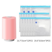 가정용 진공 포장기 음식 압축기 실링기 USB 자동 식품 펌프 실러 기계 휴대용 재활용, ZKJ-핑크 15백