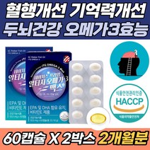 노인 어르신 혈행 기억력 개선 두뇌건강 오메가3 추천 2개월 60대 70대 혈중 중성지질 중성지방 눈밑떨림 눈건강 불포화지방산 EPA DHA RTG 알티지 초임계 식물성 효능