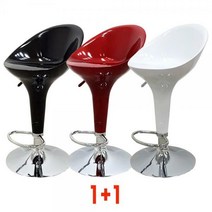 데이퍼니처 원형바텐 홈바 식탁의자(1+1/2개세트), 화이트