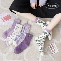 데데리트 귀여운 퍼플 니트 여성 여자 패션 디자인 캐릭터 예쁜 양말