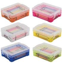 Advantus Crafts (6-Pack) Storage Studios Super Stacker Crayon Box 1.6 inch x 3.5 inch x 4.8 inch Ass, 4.75 x 3.5 x 1.5 Inches, Various Colors: Blue, Yellow,