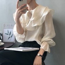 아이엠몽 여성 어깨 포인트 레이스 블라우스 쇼라