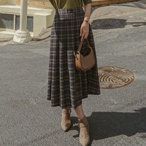[마이더스비] 콜리 체크 플리츠 스커트 [뒷밴딩]