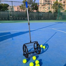 테니스 공줍는기계 공수거기 롤러형 테니스장 자동 간편 캐치볼 공줍기, 블랙