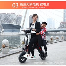 접이식 자전거36V 이중 시트 접이식 초경량 전기 자전거 미니 소형 배터리 리튬 휴대용 자동차, 01 black_01 8AH 30-35KM, 01 8AH 30-35KM