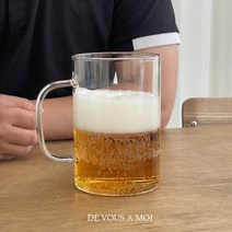대용량 1리터 머그컵 손잡이 유리잔 내열 아이스잔 홈카페 집들이 선물, 10(1000ml)