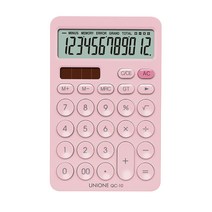 유니원 칼라계산기 QC-10 유니크한 디자인 계산기, 핑크