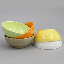 15004-주름국그릇(연노랑) KW-002 10개묶음 멜라민, 연노랑