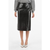 Maison Margiela MM1 FAUX 레더 MIDI 스커트 위드 EMBOSSED 디테일 S51MA0422 S53304 900