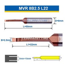 목공 트리머 보링기 MNR 2R 8mm 초경 선반 보링 커터 바 텅스텐 강 작은 구멍 마이크로 내부 아버, 26 MVR 8B2.5 L22