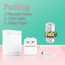 휴대용프린터기 왕 휴대용 미니 무선 감열식 프린터 블루투스 연결 휴대 전화 포켓 노트 가정 및 사무실용 선물 안드로이드 IOS 베스트, Blue2_CHINA, 04 Blue