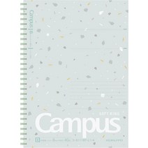 KOKUYO 캠퍼스 소프트 링 노트 Semi-B B 6mm 도트 룰드 34줄 40장 파우더 블루 2023년 봄 한정판 일본 수입용 시어 스톤 색상 (SU-S111BT-L, Mint Green_6mm B5 Shear Stone