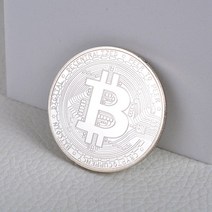 Bitcoin-아트 컬렉션 금도금 물리적 비트코인 BTC 케이스 포함 물리적 금속 골동품 모조 은화, 02 Silver bitcoin