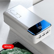 휴대용 파워뱅크 캠핑용 대용량 휴대 전화 태블릿 보조베터리 100000mAh 빠른 충전 3 USB PoverBank 외부 배터리 충전기, [01] WHITE