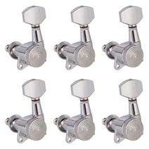 기타 스트링 페그 잠금 튜너 튜닝 머신 블랙 어쿠스틱 일렉트릭 부품 6R amp 6L 3R3L, [02] Silver Left