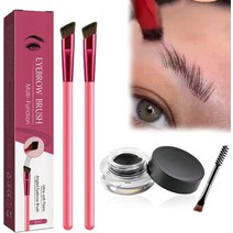 4D 헤어 스트로크 브로우 스탬프 브러쉬 2 개 눈썹 크림 울트라 씬 현실적, [01] Black