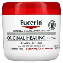 유세린 오리지널 힐링 크림 악건성 손상된 피부용 무향 454g16oz, 2 온스