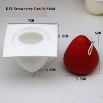 블루 베리 라즈베리 캔들 금형 3D 시뮬레이션 과일 실리콘 DIY 초콜릿 베이킹 케이크 수제 공예 용품, Strawberry