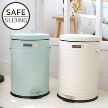 가쯔 로이드스틸페달슬라이딩휴지통20L, 아이보리