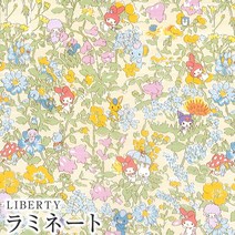 산리오 정품 마이 멜로디 리버티 패브릭 45 TH ANNIVERSARY COLLECTION 주년 기념 LIBERTY 프린트 국산 광택 라미네이트 비닐 코팅 원단 파티