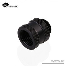 Bykski 워터 쿨링 남성-여성 15mm 익스텐더 블랙 실버 골드 화이트 블루 피팅 G1/4 B-EXJ-15, 07 Black