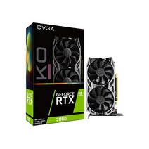 EVGA 06G-P4-2068-KR GeForce RTX 2060 KO 울트라 게이밍 6GB GDDR6 듀얼 팬 금속 백플레이트