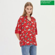 베네통 [베네통]카메라 그래픽 블라우스 BABL03041
