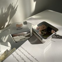 학생 렌즈케이스 거울 미니 렌즈통 캐릭터 테디베어 원데이 콘택트렌즈 휴대용 청결, 상세페이지 참조, 상세페이지 참조