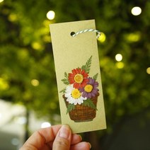 체크스토리 압화책갈피 만들기 컬러색지 1인 5인 마가렛+고비(1인세트), 1개