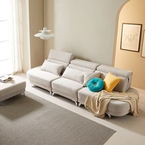 서광퍼니처 산티아고 조야 아쿠아텍스 패브릭 모듈 코너형 3인 4인 5인 6인용 쇼파 sk, 산티아고 4인+스툴_연그레이