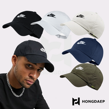 나이키 스우시 모자 커플 야구모자 데님 빈티지 볼캡, 블랙