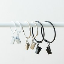 할메이드 커튼 압축봉 링 고리 걸이 오픈형 링집게, 대(50mm) 화이트 1P, 1개