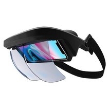 [해외] 헤드셋 AR 스마트 AR 안경 3D 비디오 증강 가상 현실 안경 iPhone 및 Android 안경 3D 비디오 및 게임, 하얀