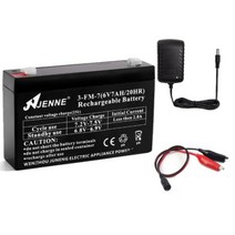 JENNE 배터리 전동차 전동 장난감 자동차 차량 3-FM-7 6V 7AH 20HR 충전기 클립, H.  JENNE-6V7ah+ 충전기  + 1개