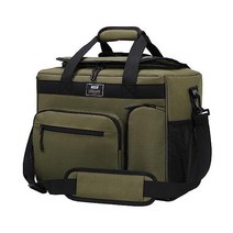 MIER 30L 캠핑 해변 바베큐 식료품 골프 누출 피크닉 점심 가방 접이식 상단 플립 뚜, 45 Can, Dark Green