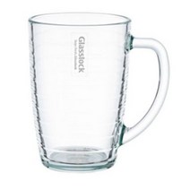 글라스락 내열 강화유리 스트라이프 머그컵 460ml, 투명, 2개