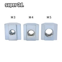 아연 플레이트 코팅 M3 M4 M5T 블록 T 슬라이딩 너트 알루미늄 프로파일 알루미늄 프로파일 슬롯 6 커넥터, [06] 20 pcs M4