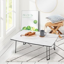 테이블 액자테이블 접이식밥상 레트로 미니 좌식 1인 다용도술상, 블랙마블테이블 피넛