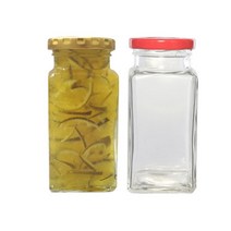 [유리병] 허브사각300 1개 300ml, 은색마개