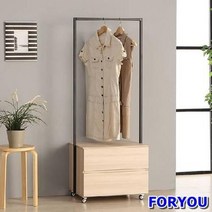ForU57 스토리홈 리코 행거 2단 공간활용 옷걸이행거 헹거 일반형행거, 오크브라운, 상세페이지 참조