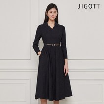 (정품)(지고트) 브이넥 칼라 자카드 원피스 JN2A0OP82