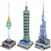 3D 입체퍼즐 세계의 건축물 LED 시리즈 3종 세트, 단품, 단품