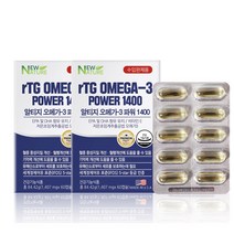 뉴네이처 저온초임계 rTG 알티지 오메가3 고함량 1400 파워 60캡슐 2개월분 미국 직수입 제품 순도89%, 60정, 2개