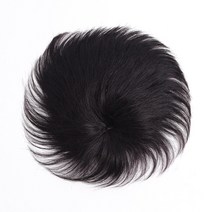 100% 인모 남성 정수리 부분 가발 탈모 남자 탑 커버 블랙 중형, 상세 참조, 상세 참조