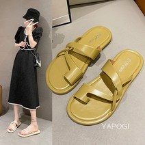 YAPOGI 여름 플랫 슬리퍼 여성 슬리퍼 통굽 슬리퍼 여성839 YAPOGI