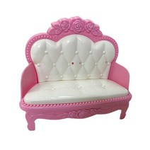 GHSHOP 1/6 시뮬레이션 소파 미니어처 모델 미니어처 가구 장식품 조경 장식용 인형 집 소파 창 디스플레이 미니어처, ABS, 화이트와 핑크