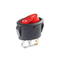 2PCS KCD1 타원형 로커 스위치 2 핀3 핀 팬전기 주전자 전원 6A 250VAC 10A 125VAC, [03] 3Pin Red with led