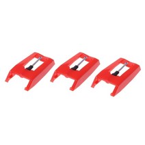 턴테이블바늘 Victla ION Crosley 비닐 레코드 플레이어 LP 축음기 용 3Pcs 카트리지 스타일러스 바늘 교체, 01 붉은 색
